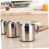 STOBOK 6Pcs Stainless Steel Water Cups with Handle Wear Resistant Mugs for Easy to Clean and Practical Drinking Cups view 3