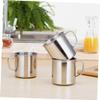STOBOK 6Pcs Stainless Steel Water Cups with Handle Wear Resistant Mugs for Easy to Clean and Practical Drinking Cups view 4