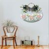 Floral Hello Wooden Front Door Sign Rustic Round Wreath Wall Hanger Porch Decor Spring and Summer Farmhouse Decoration Housewarming Gift 12 Inches view 3