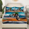 Erosebridal Motocross Sheet Set Twin Size Dirt Bike Bed Sheets for Teens Youth Motorcycle Rider Bedding Set Bedroom Decor Snow Mountain Landscape Fitted Sheet + Top Sheet + 1 Pillow Sham Deep Pocket view 3