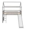 Quarte Cute House Bed with Ladders and Slides,Wooden Twin Loft Bed with Roof and Guardrails,Suitable for Kids Toddler Boys Girls Teens (Gray#f) view 3