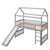 Quarte Cute House Bed with Ladders and Slides,Wooden Twin Loft Bed with Roof and Guardrails,Suitable for Kids Toddler Boys Girls Teens (Gray#f) view 4