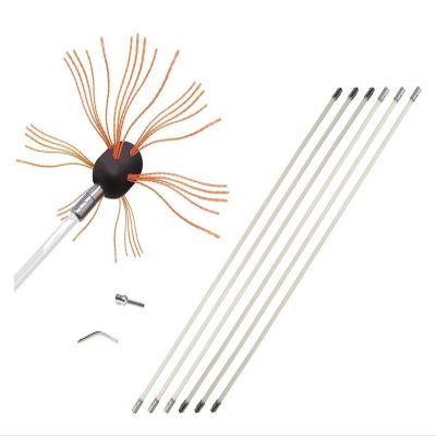 chimney sweep kit Chimney Brush, 26Ft Chimney Sweep Kit, 6/8/10/12 Nylon Flexible Rods Electrical Rotary Drill Drive Sweeping Cleaning Tool Kits For Sweeping Fireplace ( Color : Orange , Size : 6 m )