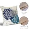 Navy Blue Dahlia Pillow Covers 20X20 Inch Gray Grey Beige Tan Geometric Floral Elegant Line Print Pillow Case Outdoor Farmhouse Linen Square Cushion Cover Home Decor for Sofa Couch Bed,Set of 2 view 4