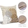 Brown Grey Gray Throw Pillow Covers 20x20 Inch Dahlia Flower Decorative Pillows Modern Geometry Floral Outdoor Farmhouse Pillowcase Linen Square Cushion Case Decor for Home Sofa Couch Bed, Set of 2 view 4