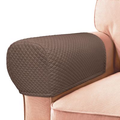 Roytub Couch Arm Covers, Sofa Arm Covers, Stretch Armrest Cover for Sofas, Armchair, Loveseat, Recliner, Sofa armrest Cover, Arm Chair Covers Set of 2 (Medium, Chocolate)