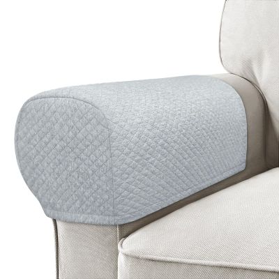 Roytub Stretch Couch Arm Covers, Breathable Armrest Cover for Sofas and Chairs Armrest Cover Keep Home Clean, Scratch-Resistant Sofa Arm Covers Protect and Decorate Your Sofa(Medium, Light Gray, 2PCS)