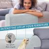 Roytub Stretch Couch Arm Covers, Breathable Armrest Cover for Sofas and Chairs Armrest Cover Keep Home Clean, Scratch-Resistant Sofa Arm Covers Protect and Decorate Your Sofa(Medium, Light Gray, 2PCS) view 3