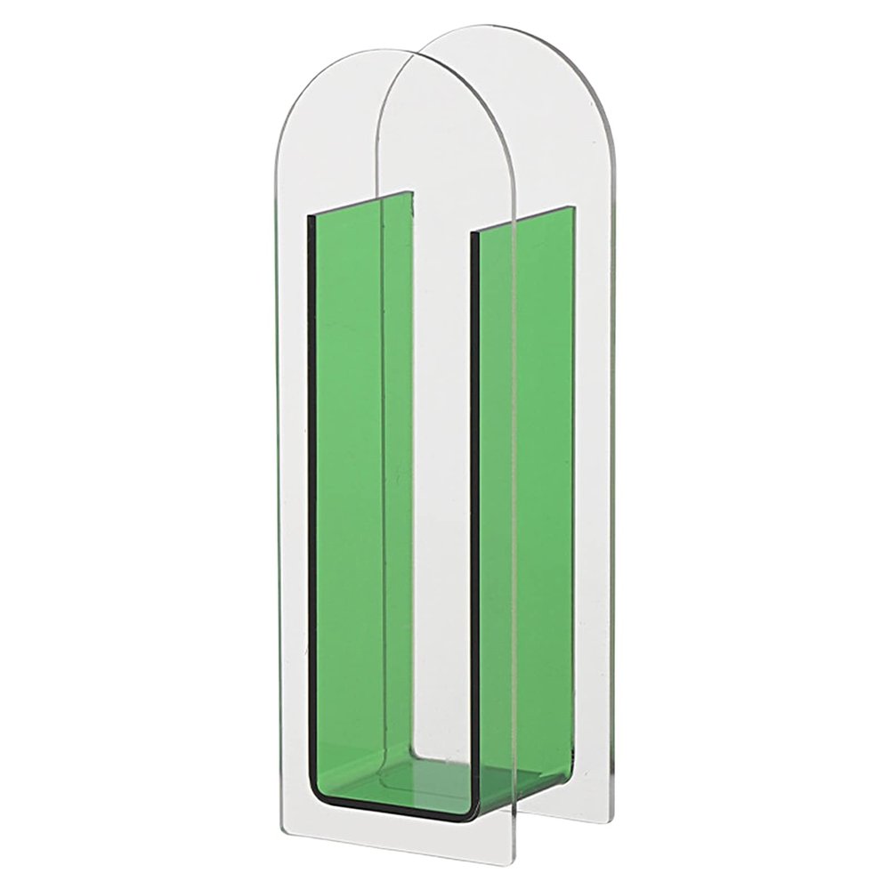 Flower Vase Decorative Modern Unique Living Room Semitransparent Decorative Acrylic Vase Green