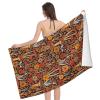 BZAXXQI Brown and Orange Mushrooms and Flowers Bath Towels,Mushrooms Beach Towel Quick Dry Bath Towels Soft Bath Towel for Swimming Camping Hotel Sports Bathroom view 2