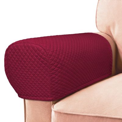 Roytub Stretch Couch Arm Covers, Breathable Armrest Covers for Sofas and Chairs - Scratch-Resistant, Protect and Decorate Your Sofa (Medium, Burgundy, 2PCS)