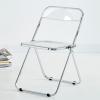 AoForce Acrylic Folding Chairs Luxury Modern Transparent Folding Chair -Stackable Crystal Seat-Living Room Seat-Chrome Frame Accent Side Chair for Inside (Color : White) view 1