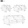 3-Piece Living Room Furniture Sets, Velvet Upholstered Living Room Sofa Set with Armrest Single Chair, Loveseat Sofa and 3-Seat Sofa, Beige, 1+2+3 seat with Button Tufted Backrest view 2