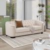 3-Piece Living Room Furniture Sets, Velvet Upholstered Living Room Sofa Set with Armrest Single Chair, Loveseat Sofa and 3-Seat Sofa, Beige, 1+2+3 seat with Button Tufted Backrest view 3