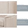 3-Piece Living Room Furniture Sets, Velvet Upholstered Living Room Sofa Set with Armrest Single Chair, Loveseat Sofa and 3-Seat Sofa, Beige, 1+2+3 seat with Button Tufted Backrest view 4