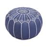 Marrakesh Gallery Genuine Leather Round Pouf Unstuffed - Moroccan Ottoman Footstool, Footrest Cover - Boho Decor - Bohemian Living Room, Bedroom, Kids Room, Gift & Wedding view 1