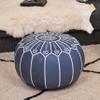 Marrakesh Gallery Genuine Leather Round Pouf Unstuffed - Moroccan Ottoman Footstool, Footrest Cover - Boho Decor - Bohemian Living Room, Bedroom, Kids Room, Gift & Wedding view 2