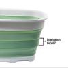 SAMMART 15L (3.9 Gallon) Collapsible Dishpan with Draining Plug - Foldable Washing Basin - Portable Dish Washing Tub - Camping & Space Saving Kitchen Storage Tray (Grey/Dark Sea Green) view 4