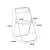 AoForce Makeup Bedroom Dining Chairs and Stools, Acrylic Chairs, Transparent Tables and Chairs, Simple Folding Chairs with Backrests, Installation-Free (Color : Red) view 2