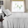 600 Thread Count 100% Long Staple Egyptian Cotton Soft Combed, 4 Piece Sheets Set, Smooth & Soft Sateen Weave, Luxury Hotel Collection Bedding, Deep Pocket Fitted (California King, Light Grey Stripe) view 2