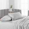 600 Thread Count 100% Long Staple Egyptian Cotton Soft Combed, 4 Piece Sheets Set, Smooth & Soft Sateen Weave, Luxury Hotel Collection Bedding, Deep Pocket Fitted (California King, Light Grey Stripe) view 3