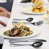 A  HOUSEWARE Black Silverware Set for 12 Stainless Steel Flatware 60 Piece Cutlery Spoon Fork Knife Kitchen Eaing Utensils Wide Round Handle Restaurant Festival Parties Easy to Clean view 3