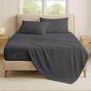 600 Thread Count 100% Cotton Soft Combed, 4 Piece Sheets Set, Smooth & Soft Sateen Weave, Luxury Hotel Collection Bedding, Deep Pocket Fitted (Twin, Dark Grey Solid) view 1