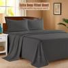 600 Thread Count 100% Cotton Soft Combed, 4 Piece Sheets Set, Smooth & Soft Sateen Weave, Luxury Hotel Collection Bedding, Deep Pocket Fitted (Twin, Dark Grey Solid) view 2