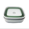 SAMMART 15L (3.9 Gallon) Collapsible Dishpan with Draining Plug-Foldable Washing Basin-Portable Dish Washing Tub - Camping & Space Saving Kitchen Storage Tray (Steel Blue + Dark Sea Green (Set of 2)) view 2