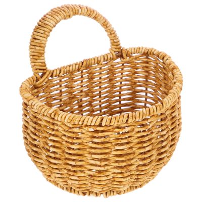 Woven Hanging Baskets Onion Basket Storage Fruit Wall Storage Rattan Basket Organizer for Kitchen Wall Home Restaurant Garlic Vegetable Wall Planters