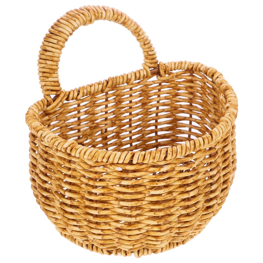 Woven Hanging Baskets Onion Basket Storage Fruit Wall Storage Rattan Basket Organizer for Kitchen Wall Home Restaurant Garlic Vegetable Wall Planters