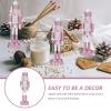 BESPORTBLE Christmas Nutcracker Figure Decor, 12 inch Pink Glitter Nutcracker Figure Wooden Nutcracker Ornament Handmade Nutcracker Soldier for Xmas Festival Party view 3