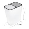 Cabilock Large Outdoor Trash Can Lid Home Garbage Can Kitchen Waste Bin Plastic Dual Bins Easy Open Random Color view 2