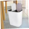 Cabilock Large Outdoor Trash Can Lid Home Garbage Can Kitchen Waste Bin Plastic Dual Bins Easy Open Random Color view 4