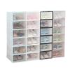 Cabilock 6pcs Stackable Shoe Storage Boxes Thickened Transparent Plastic Container for Men Space-saving Organizer for Sneakers and Boots for Closets and Spaces view 2