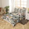 Farm Animals Bedding Set Twin for Kids,Cartoon Farmhouse Animal Theme Duvet Cover for Boys Girls Teens Funny Horse Sheep Cow Comforter Cover Cute Pig Cat Dog Rooster Quilt Cover for All Season,Gray view 3
