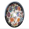 Unique Flower Design Bathroom Sink, Ceramic Round Washbasin, Vanity Vessel Sink with Black Rim, Powder Room Sink, Guest Bathroom Remodeling view 3
