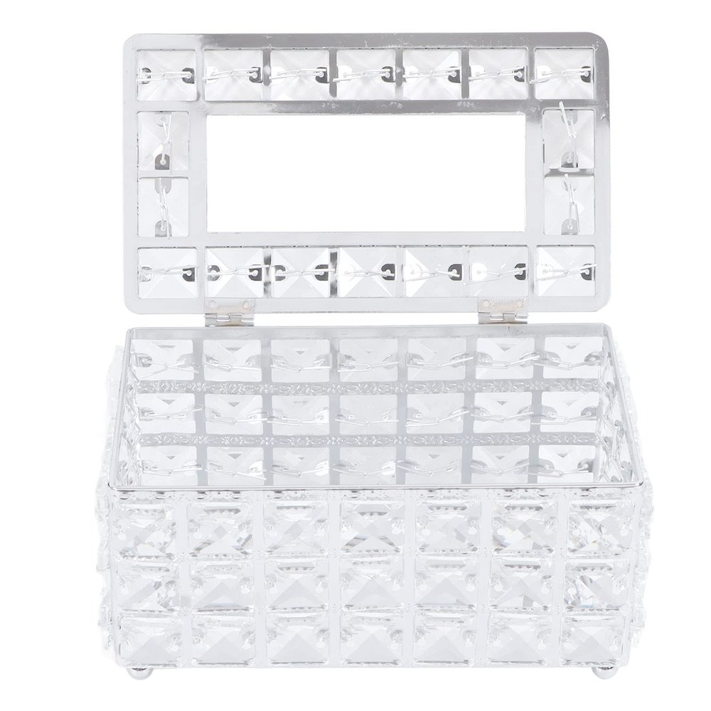 Artificial Crystal Tissue Box Rectangular Decorative Household Tissue Holder,Sparkling Tissue Holder for Bathroom Dresser Night Stand Table Car Store Office Home Decor