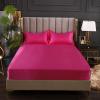 FCLDESHOP Fits Mattress Perfectly Soft Sheet,Satin Brushed Microfiber Deep Pocket Bedding Sheet, Bedroom Hotel Solid Color Mattress Cover for Single Double Bed,red,150cm200cm (3pcs) view 2