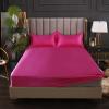 FCLDESHOP Fits Mattress Perfectly Soft Sheet,Satin Brushed Microfiber Deep Pocket Bedding Sheet, Bedroom Hotel Solid Color Mattress Cover for Single Double Bed,red,150cm200cm (3pcs) view 3
