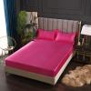 FCLDESHOP Fits Mattress Perfectly Soft Sheet,Satin Brushed Microfiber Deep Pocket Bedding Sheet, Bedroom Hotel Solid Color Mattress Cover for Single Double Bed,red,150cm200cm (3pcs) view 4