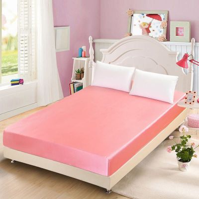 FCLDESHOP Twin Fitted Sheet Soft and Cozy,Pure Color Ice Silk Satin Brushed Microfiber Deep Pocket Fitted SheetHotel Homestay Mattress Protector Pillowcase,Jade Color,180 * 200cm (3pcs)