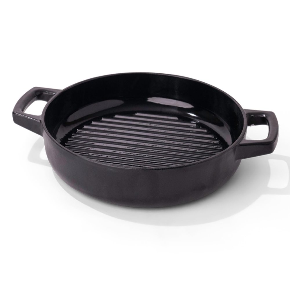 Alva Nori 11 Enameled Cast Iron Grill Pan | PFAS-Free 3-Layer Enamel | Oven & Induction Safe | No Seasoning Needed | Raised Grill Ridges for Searing & Fat Drainage