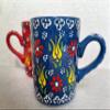 2x Ceramic Embossed Coffee Mug, Rustic Tea Cup, Water Glasses Tumbler, Hand painted Stoneware Americano Mug, Neighbour Gifts, Gift for Mom view 4
