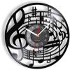 Music Vinyl Wall Clock 12Inch Music Notes Wall Art Treble Clef Vinyl Record Wall Clock Hanging Sheet Music Art Watch Rock N Roll Music Lover Gift view 1