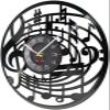 Music Vinyl Wall Clock 12Inch Music Notes Wall Art Treble Clef Vinyl Record Wall Clock Hanging Sheet Music Art Watch Rock N Roll Music Lover Gift view 2