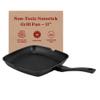 Alva Energy 11 Inch Ceramic Coated Cast Aluminum Grill Pan Nonstick Easy Clean Even Heating with Grill Marks Fat Drainage Lightweight Sturdy Indoor Oven Induction Cooking Stay Cool Balanced Handles view 1