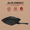 Alva Energy 11 Inch Ceramic Coated Cast Aluminum Grill Pan Nonstick Easy Clean Even Heating with Grill Marks Fat Drainage Lightweight Sturdy Indoor Oven Induction Cooking Stay Cool Balanced Handles view 4