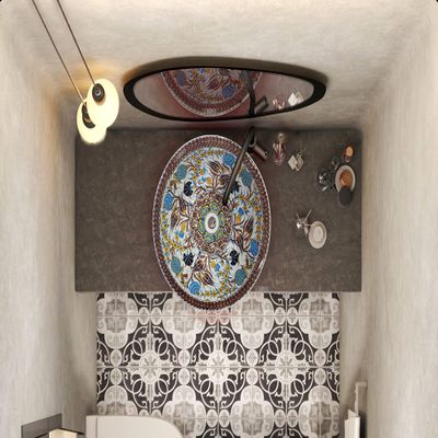 Ceramic Brown Bathroom Sink, Countertop basin, Pottery Basin, Mediterranean Washbasin, New Bathroom Remodeling, Rustic Sink, Tiny house Sink