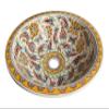Bathroom Vanity Floral Vessel Sink, Kitchen Above Countertop Basin, Lavatory, Bathroom Remodel, Cloakroom, Artistic Bohemian Style Washbasin view 2
